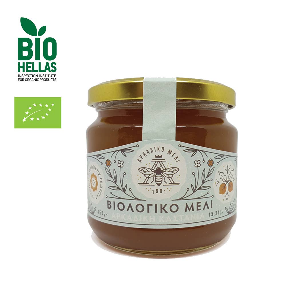 Griechischer Bio - Kastanienhonig (450g) Arkadiko Meli - Araxxon
